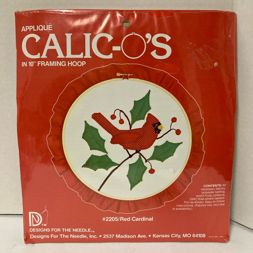 Calic-O's Red Cardinal Applique Kit